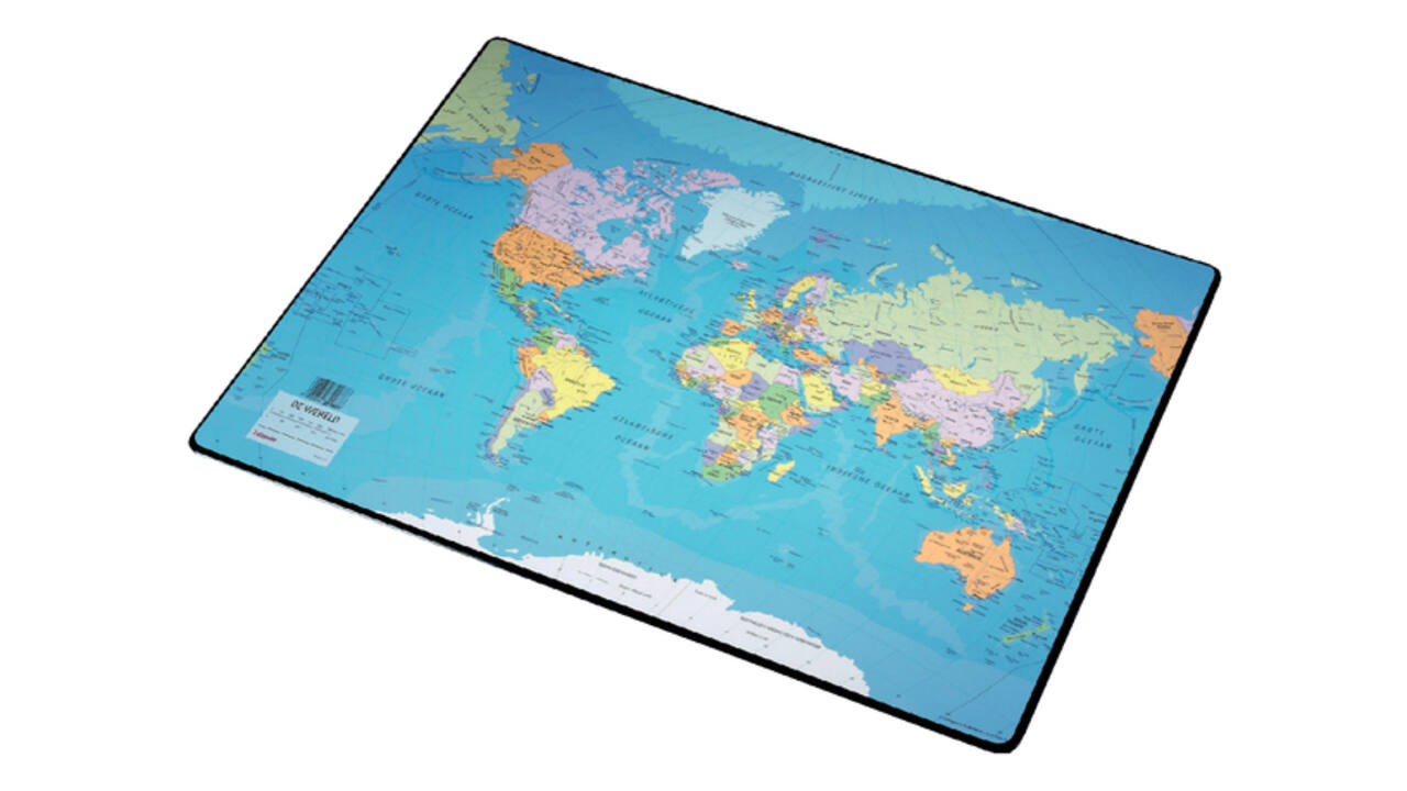 Onderlegger Esselte 40x53cm met wereldkaart Nederlands