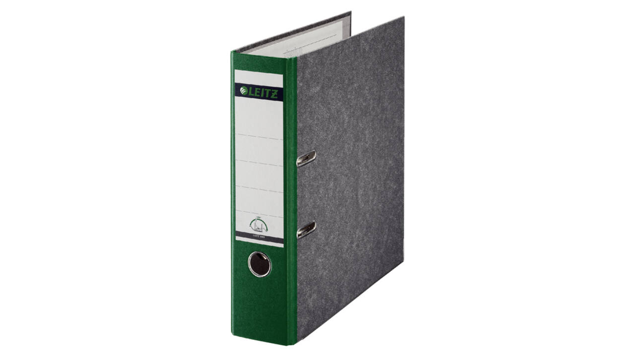 Ordner Leitz 1080 180° 80mm karton A4 groen