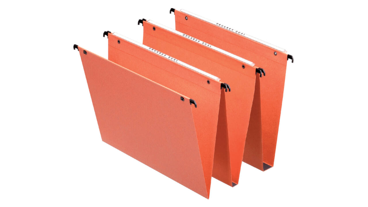 Hangmap Esselte Orgarex dual verticaal 345x245x15mm oranje