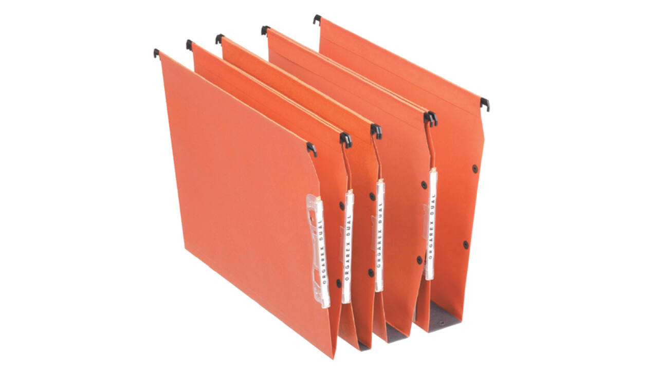Hangmap Esselte Orgarex dual lateraal 345x275x15mm oranje