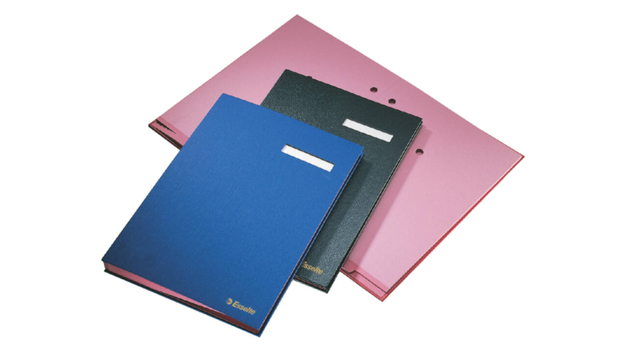 Vloeiboek Esselte 6210 karton 20 tabbladen zwart