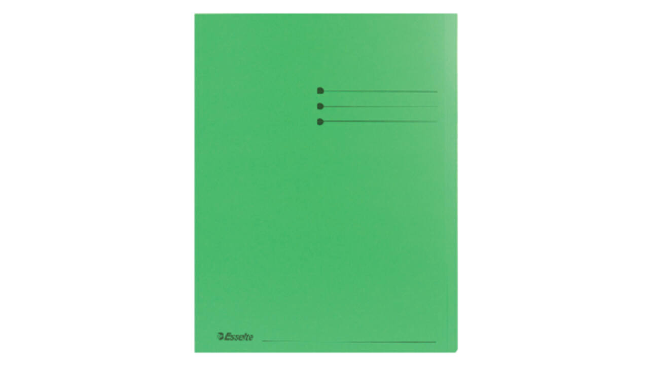 Vouwmap Esselte A4 met overslag manilla 180gr groen
