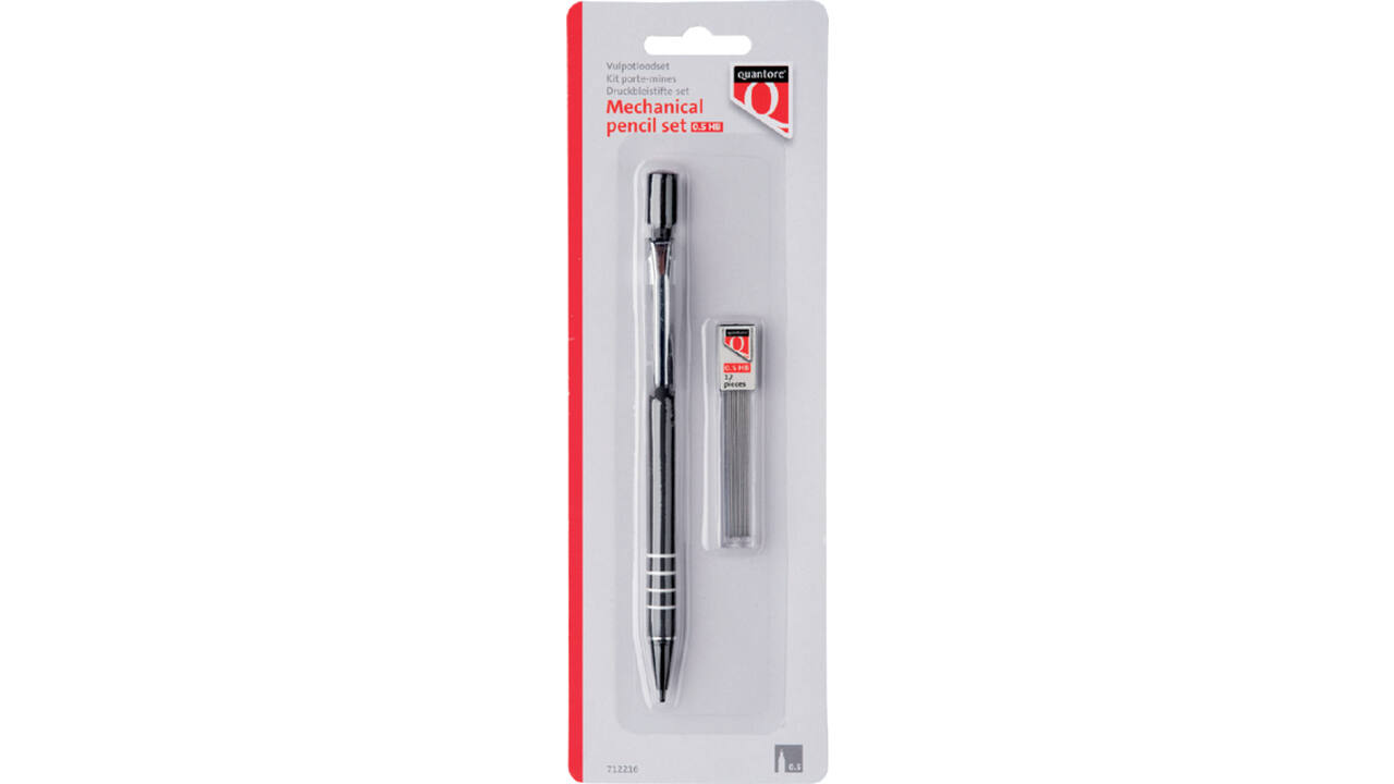 Vulpotlood Quantore 0.5mm + koker met 12 potloodstift