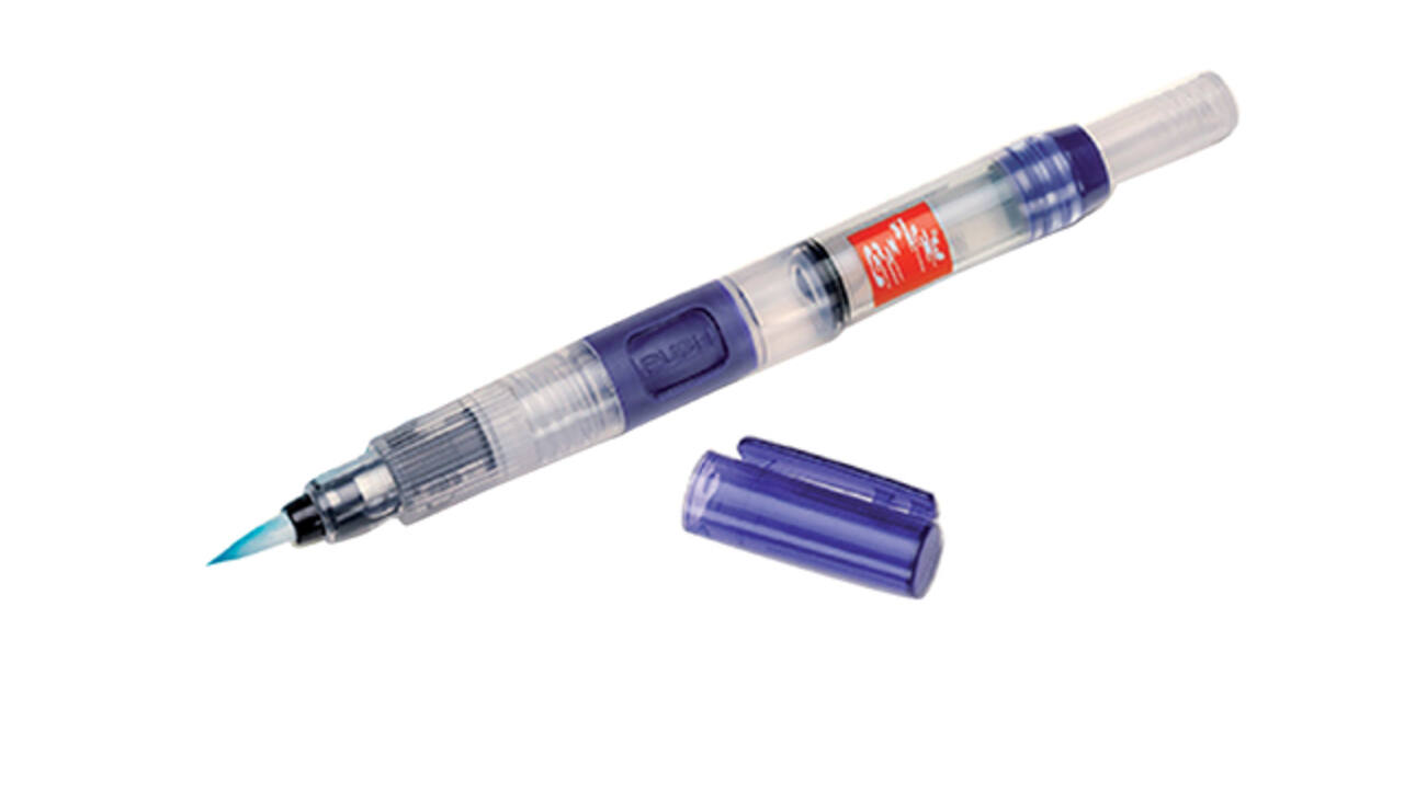 Penseel Caran d'Ache medium, breed , fibre tip set à 3st