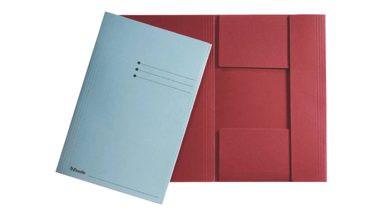 Dossiermap Esselte A4 3 kleppen manilla 275gr rood