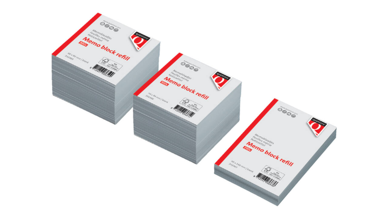 Memoblaadjes Quantore losbladig 90x90x90mm 900 vel