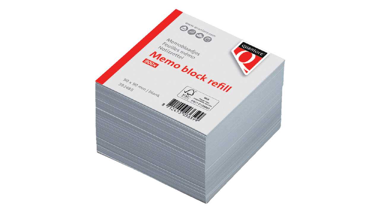 Memoblaadjes Quantore losbladig 90x90x90mm 900 vel