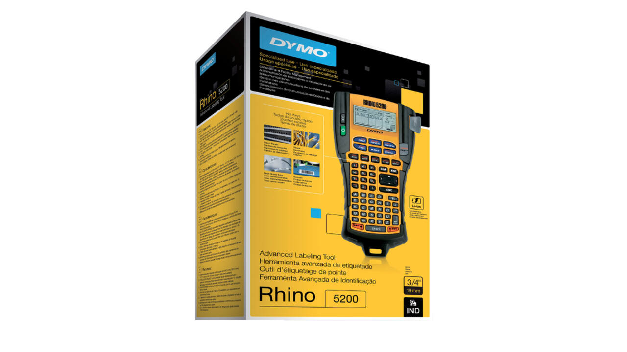 Labelprinter Dymo Rhino 5200 industrieel abc 19mm geel