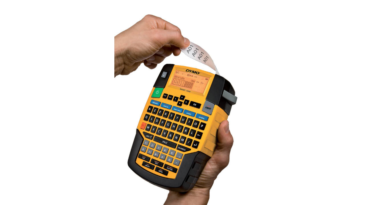 Labelprinter Dymo Rhino 4200 industrieel azerty 19mm geel