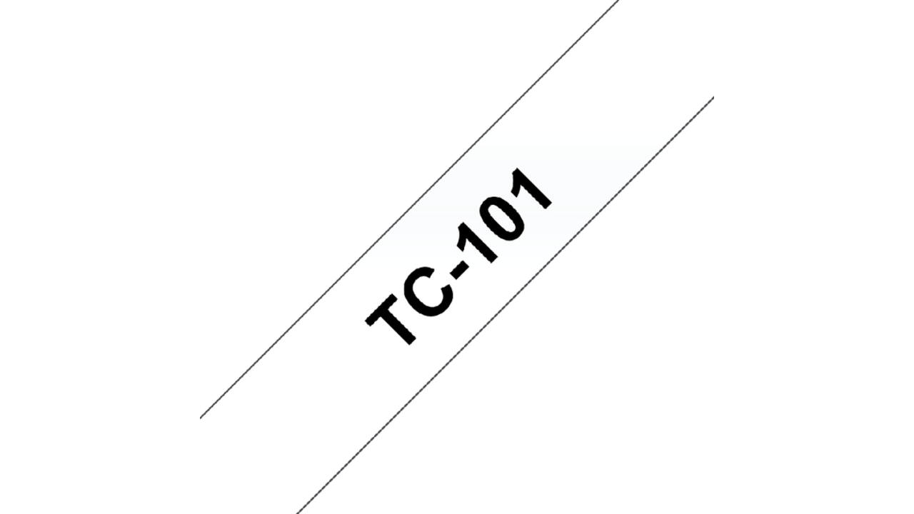 Labeltape Brother P-touch TC-101 standaard 12mm zwart op transparant