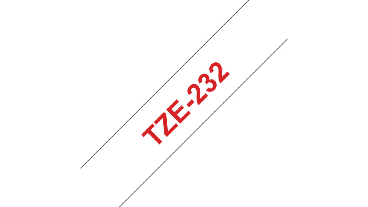 Labeltape Brother P-touch TZe-232 standaard 12mm rood op wit