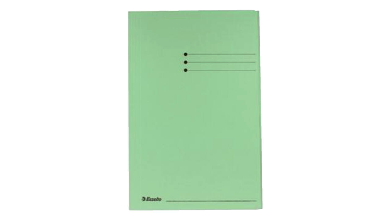 Dossiermap Esselte folio 3 kleppen manilla 275gr groen