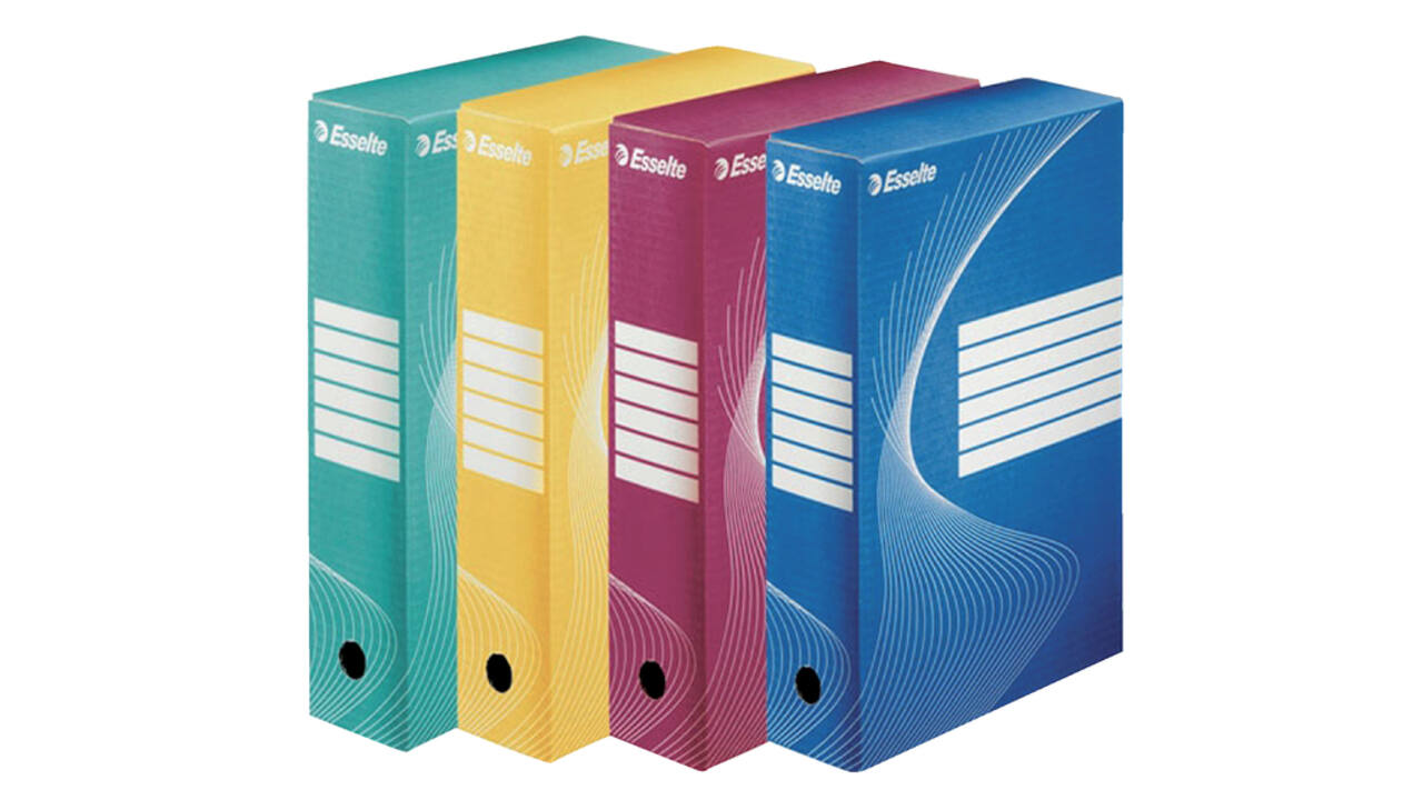 Archiefdoos Esselte Boxycolor 80mm 352x250mm blauw