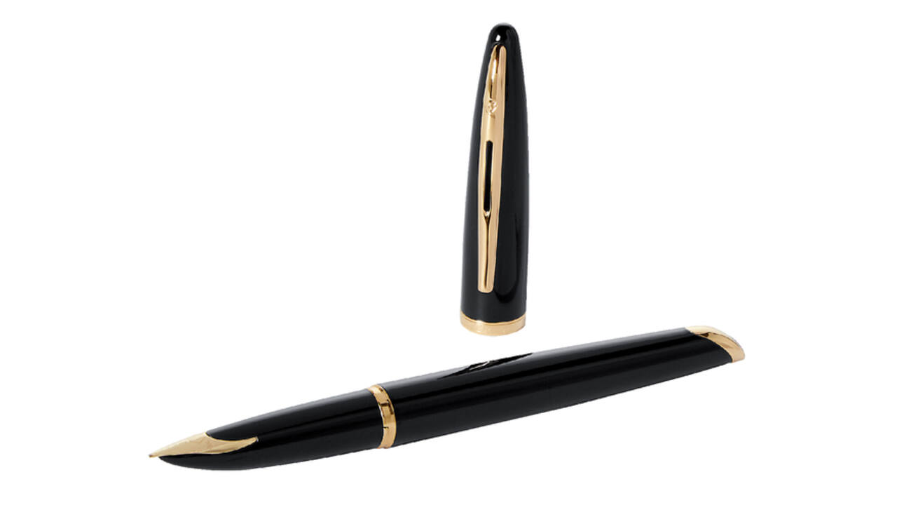 Vulpen Waterman Carene Sea black lacquer GT medium
