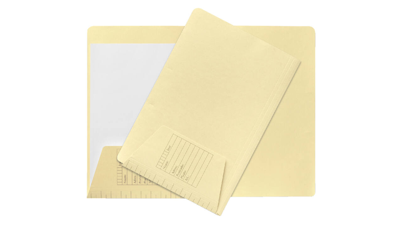Dossiermap Djois folio 1 klep 160gr lichtgeel