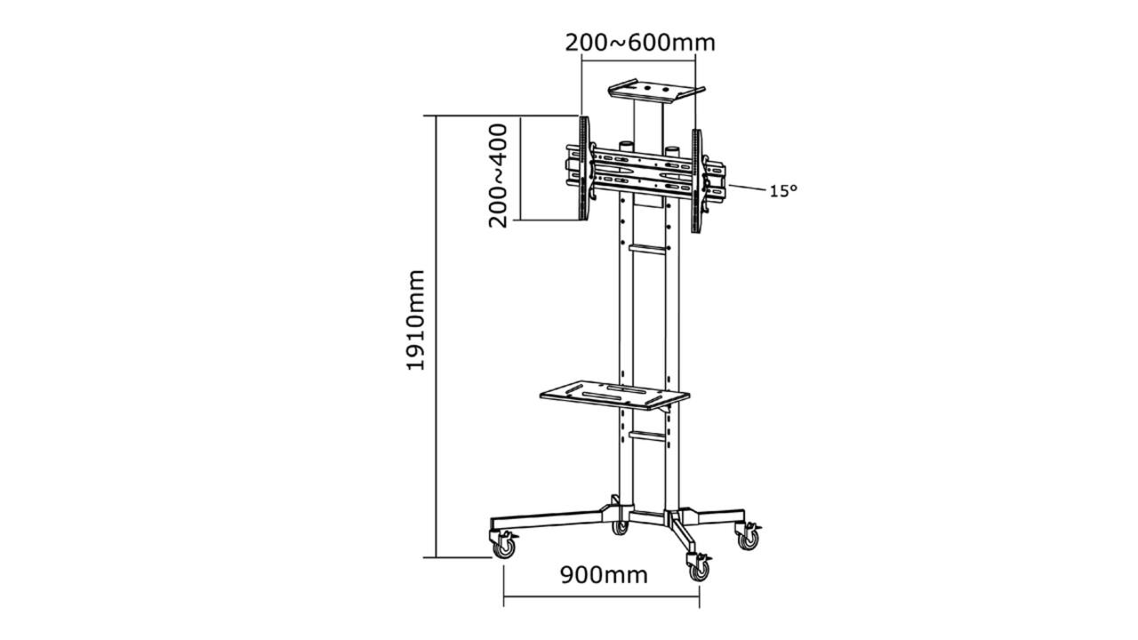 Monitormeubel Neomounts M1700E 32-55" zwart