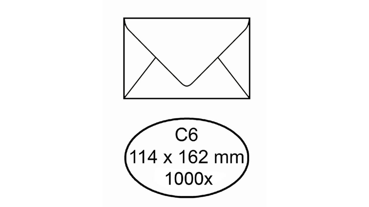 Envelop IEZZY bank C6 114x162mm gegomd wit 1000 stuks