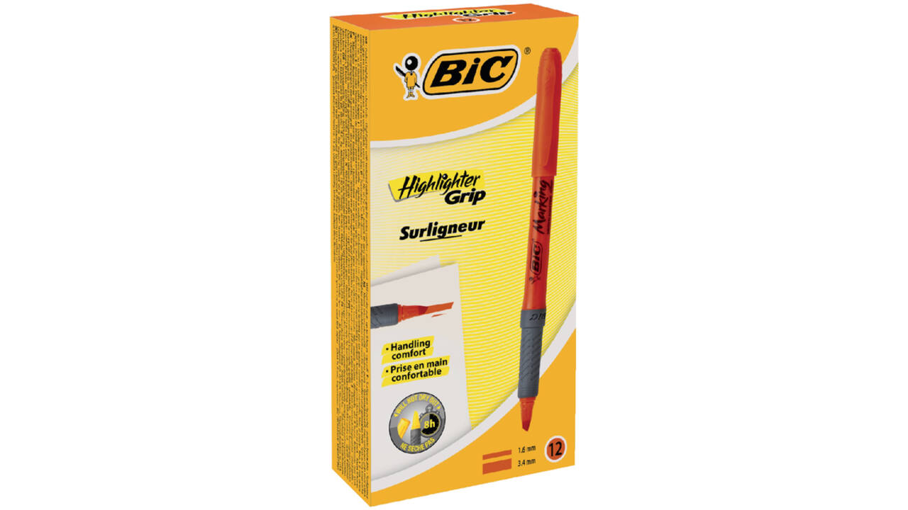 Markeerstift Bic brite liner grip oranje