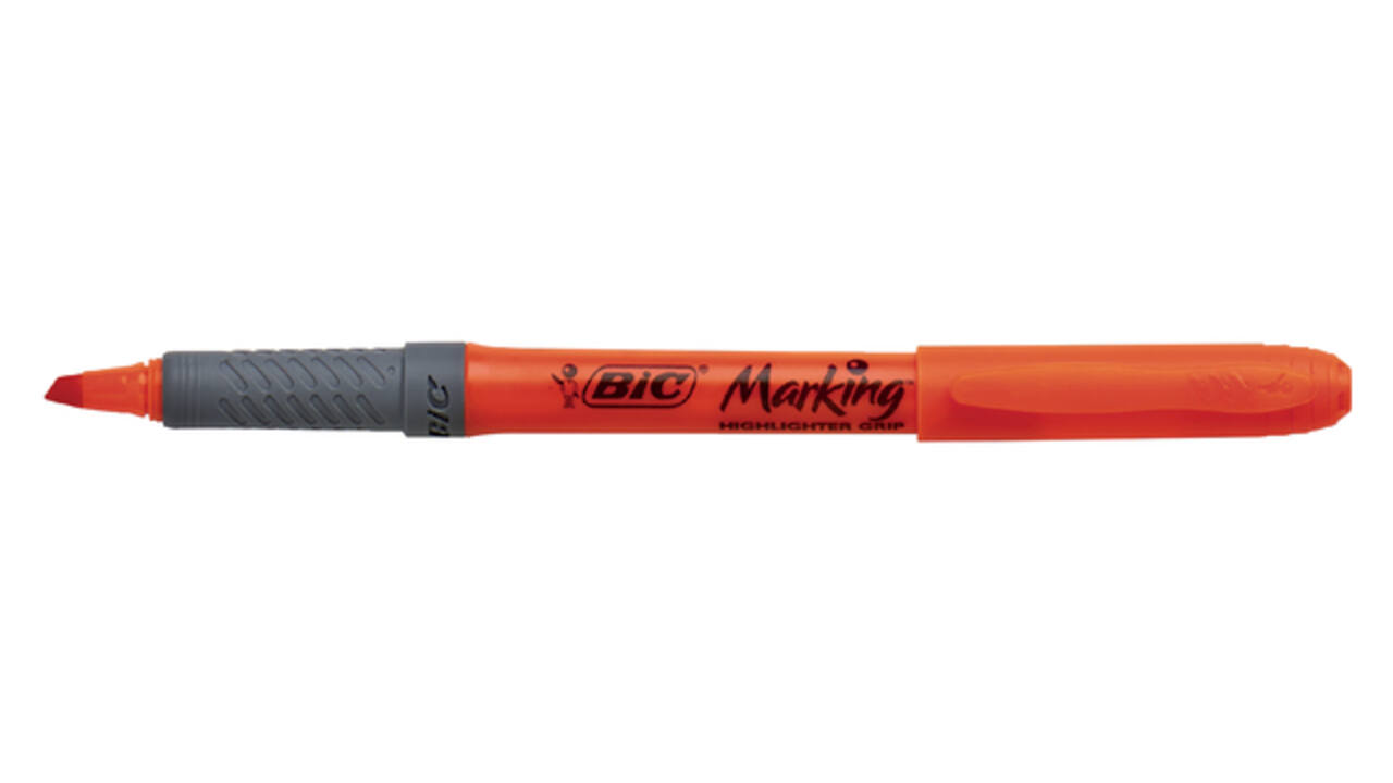 Markeerstift Bic brite liner grip oranje