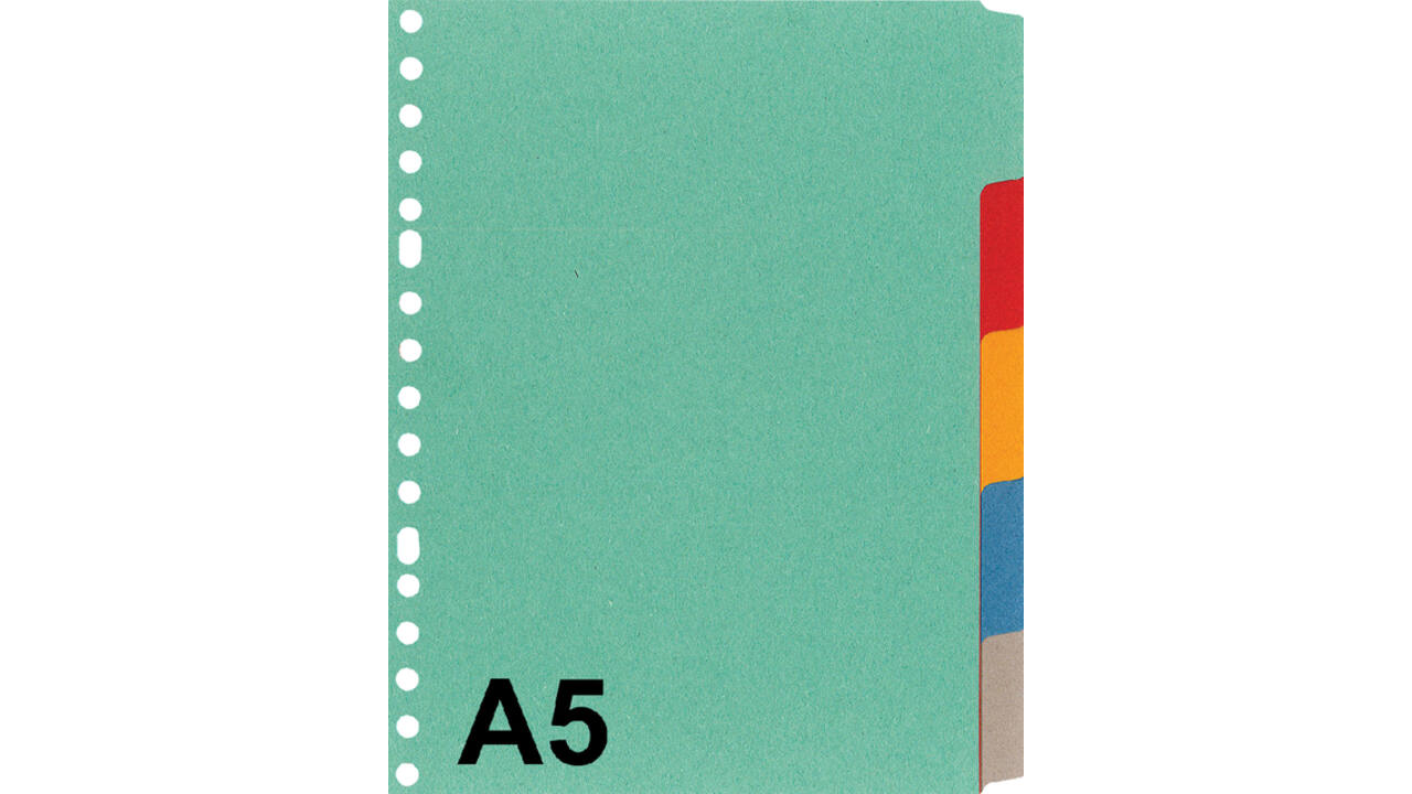 Tabbladen Kangaro A5 17-gaats P505M 5-delig assorti karton