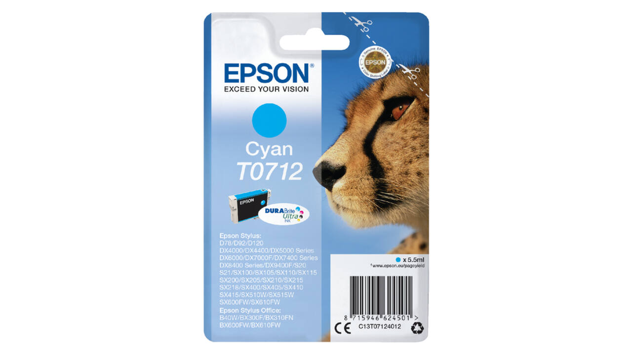 Inktcartridge Epson T0712 blauw