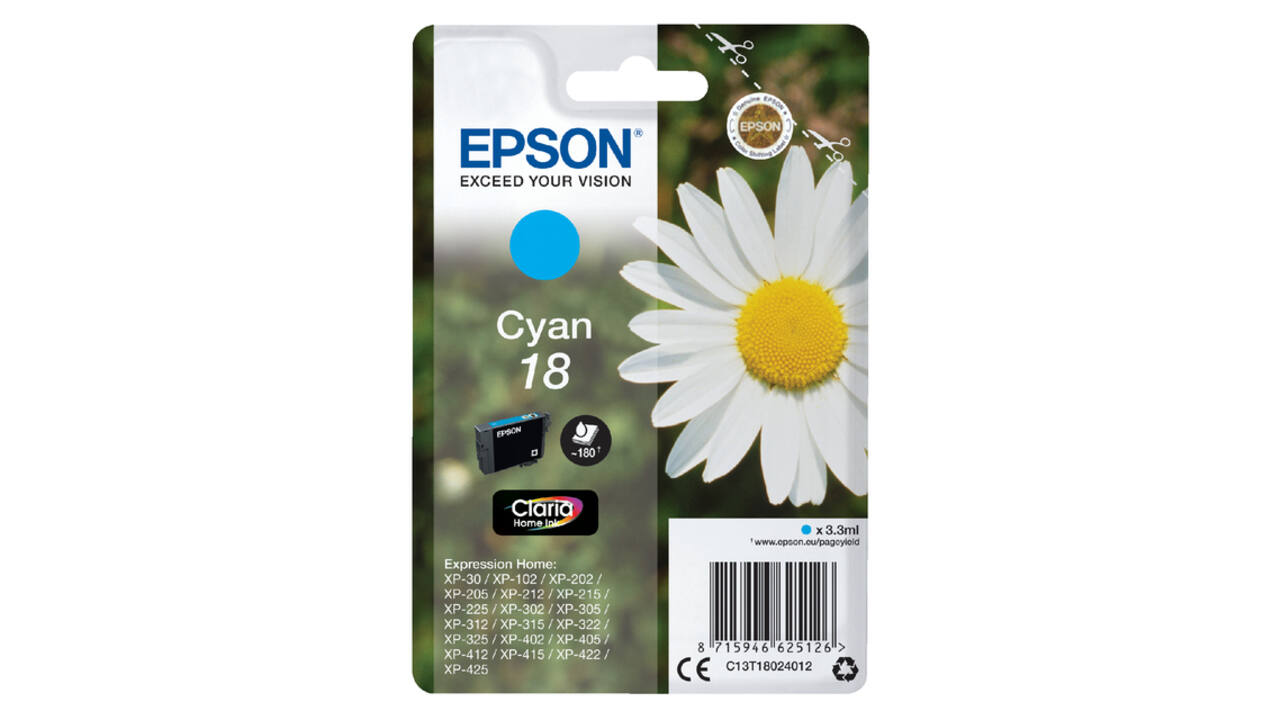 Inktcartridge Epson 18 T1802 blauw