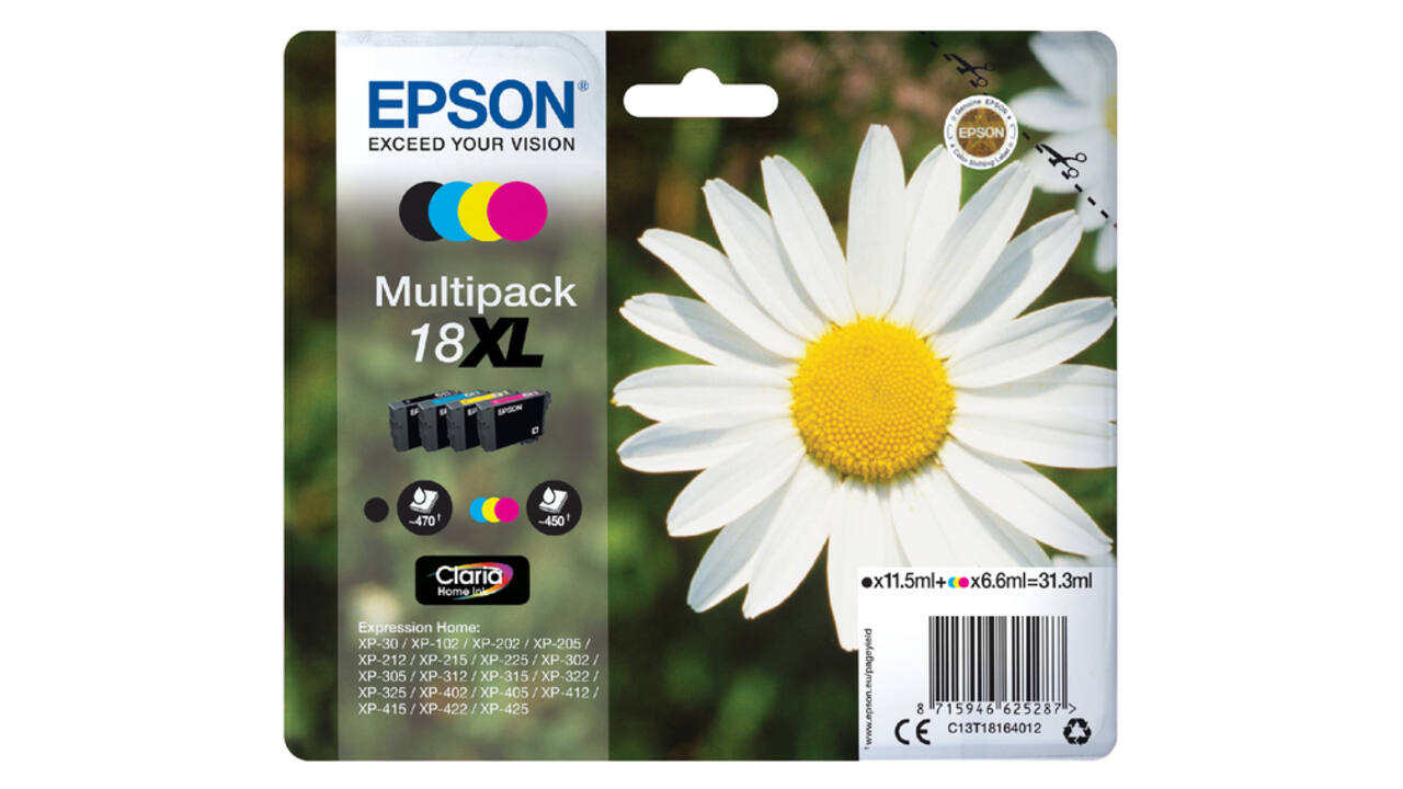 Inktcartridge Epson 18XL T1816 zwart + 3 kleuren