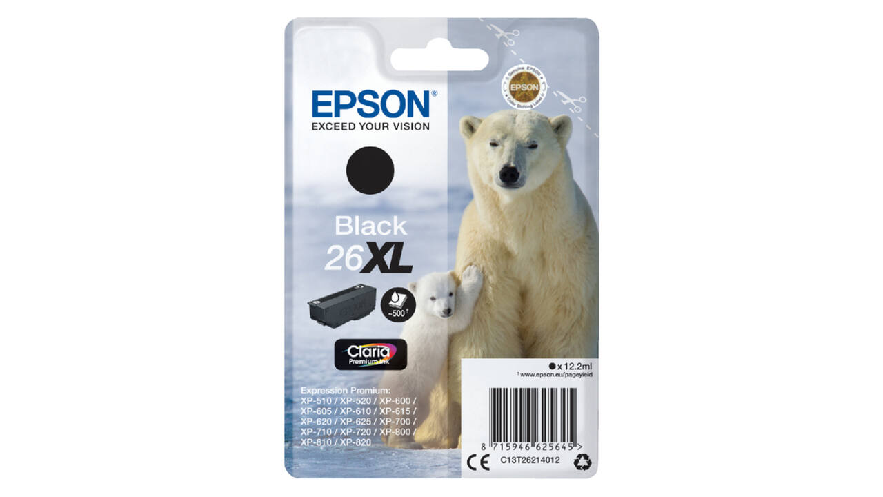 Inktcartridge Epson 26XL T2621 zwart