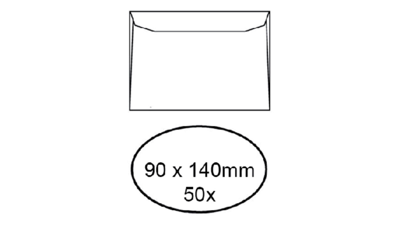 Envelop Quantore voor visitekaartjes 90x140mm 95gr wit 50 stuks