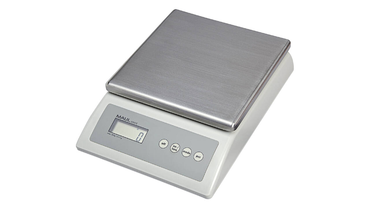 Pakketweger MAUL Count 10kg metalen plateau 17x17.5cm 220V + batterij grijs