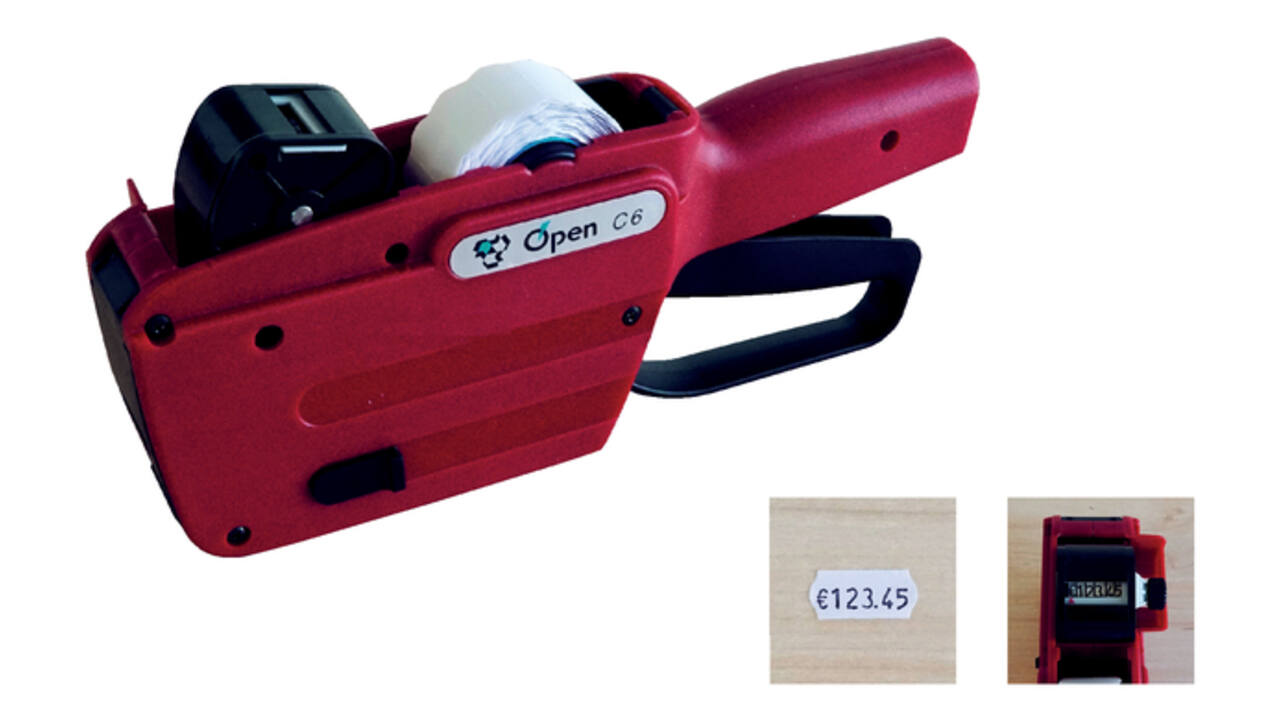 Etiketteertang Open-Data C6 1 regel 12x26mm