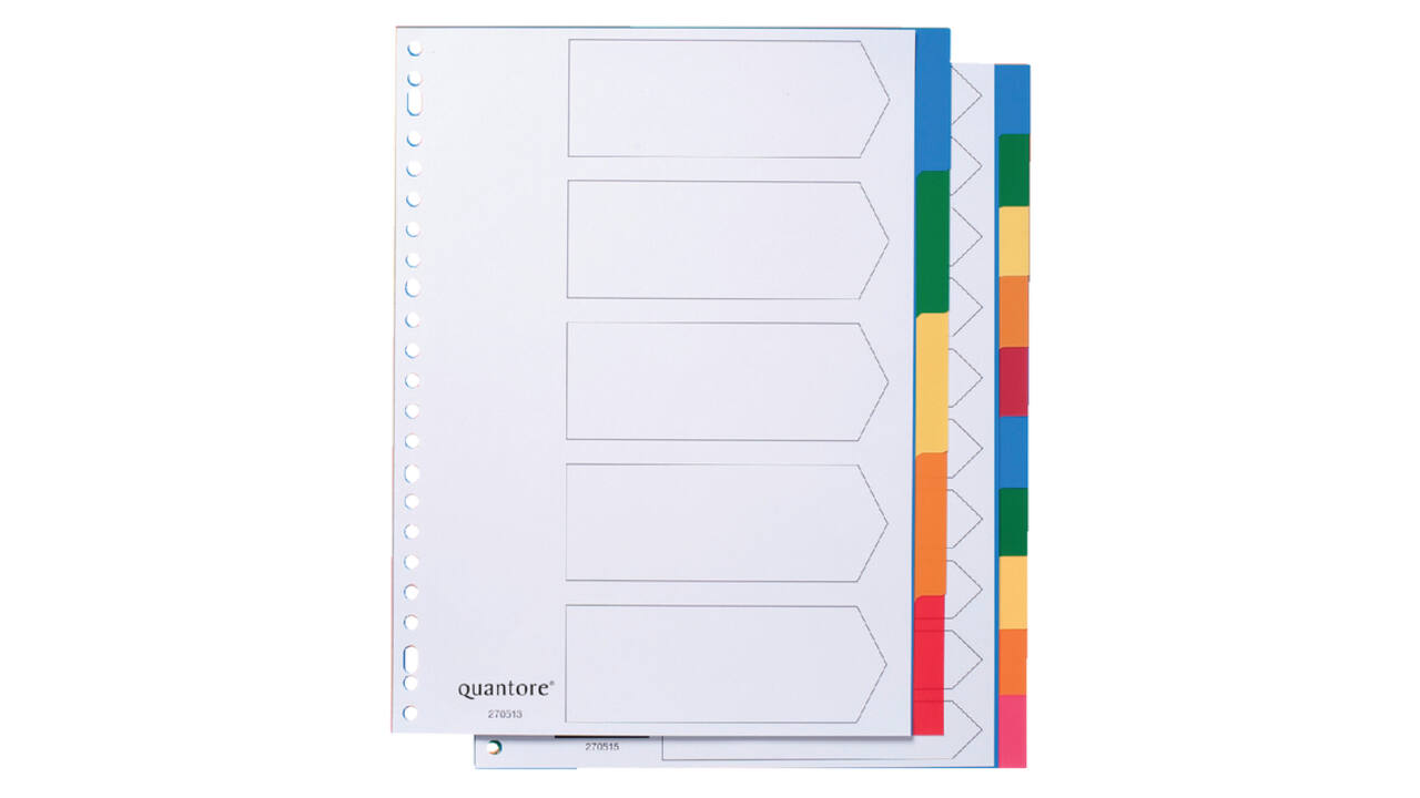 Tabbladen Quantore 23-gaats 5-delig assorti tabs PP