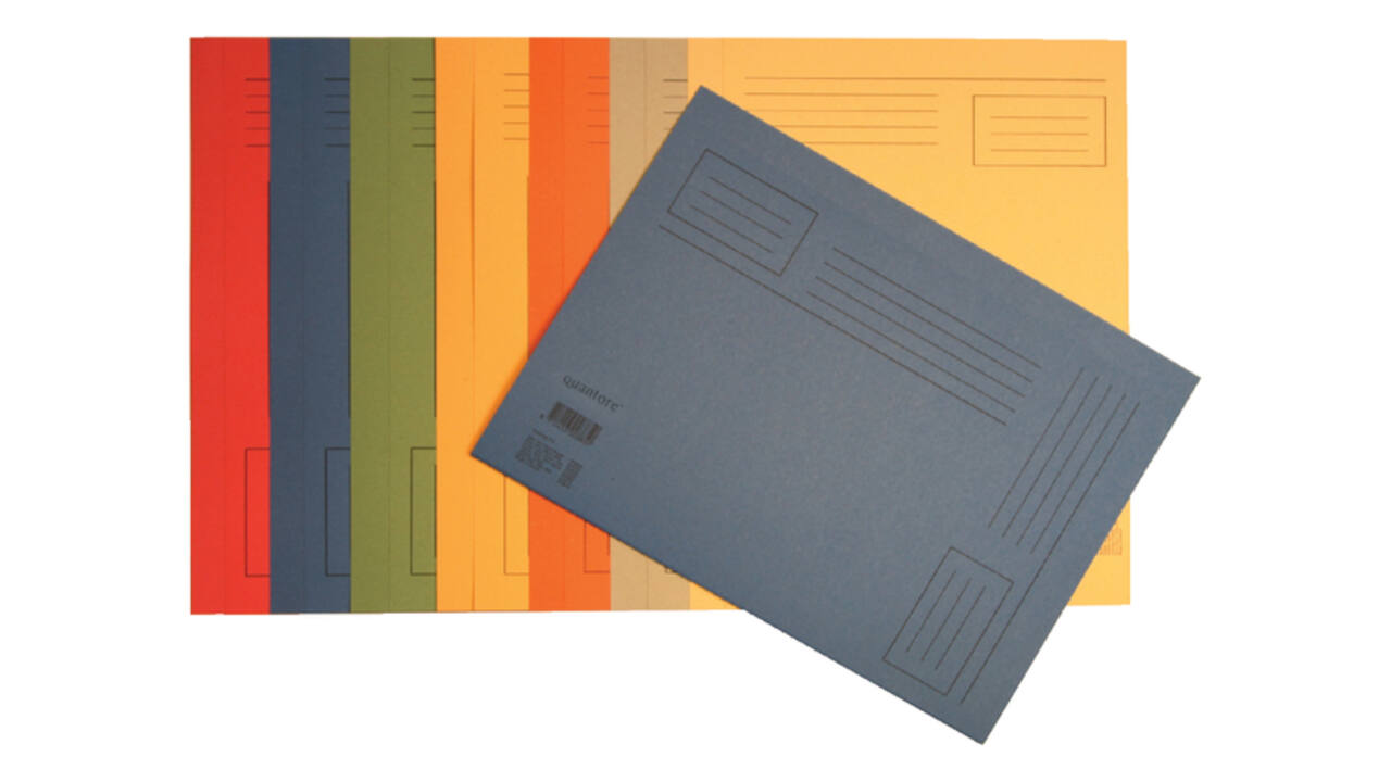 Vouwmap Quantore Folio ongelijke zijde 230gr grijs