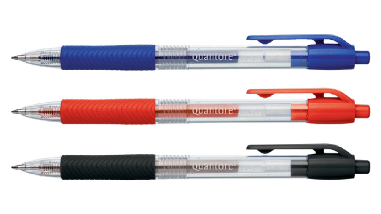 Gelschrijver Quantore gripdrukknop 0.7mm zwart