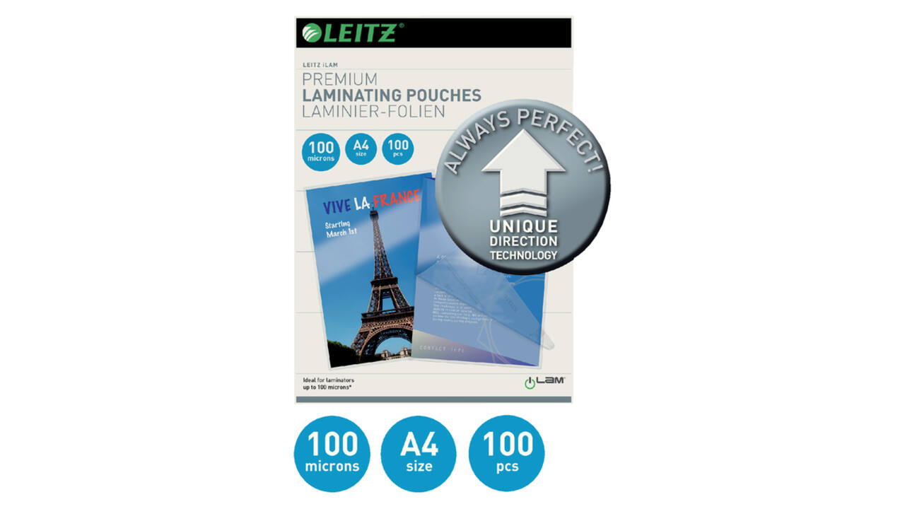 Lamineerhoes Leitz iLAM A4 2x100micron 100 stuks