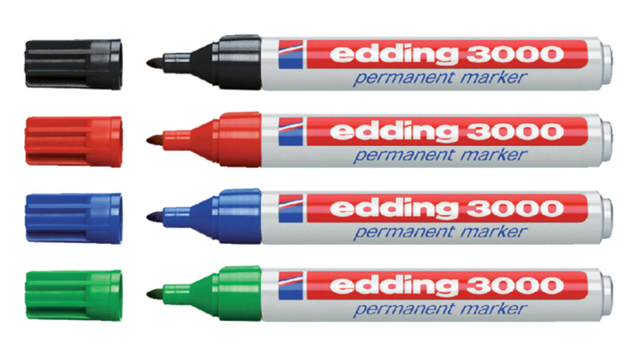 Viltstift edding 3000 rond 1.5-3mm assorti blister à 4 stuks