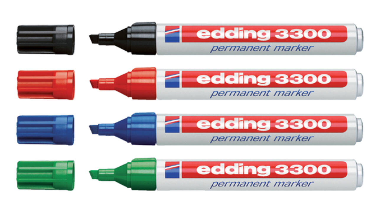Viltstift edding 3300 schuin 1-5mm rood