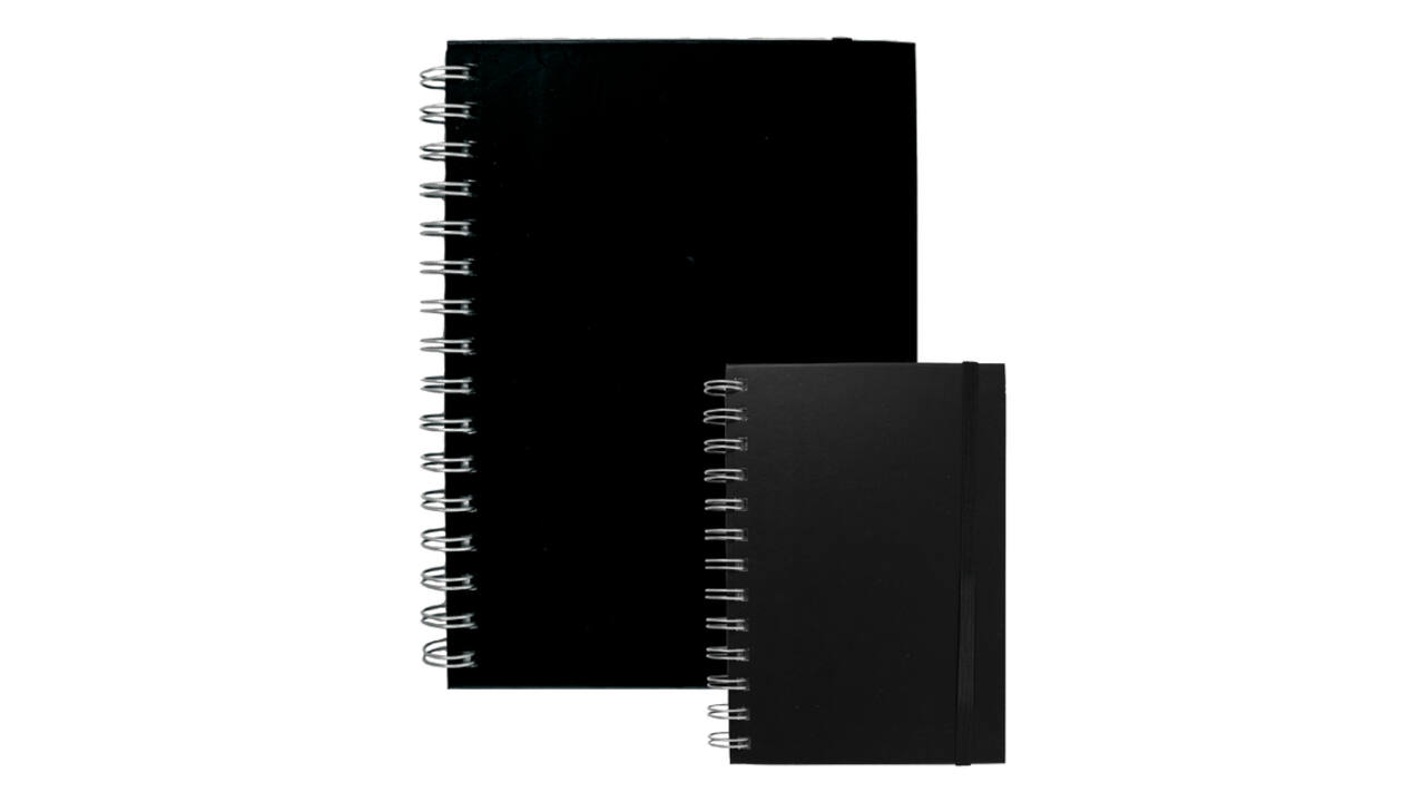 Notitieboek Quantore A5 spiraal lijn 192 pagina's 80gr zwart