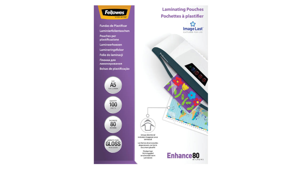 Lamineerhoes Fellowes A5 2x80micron glans 100 stuks
