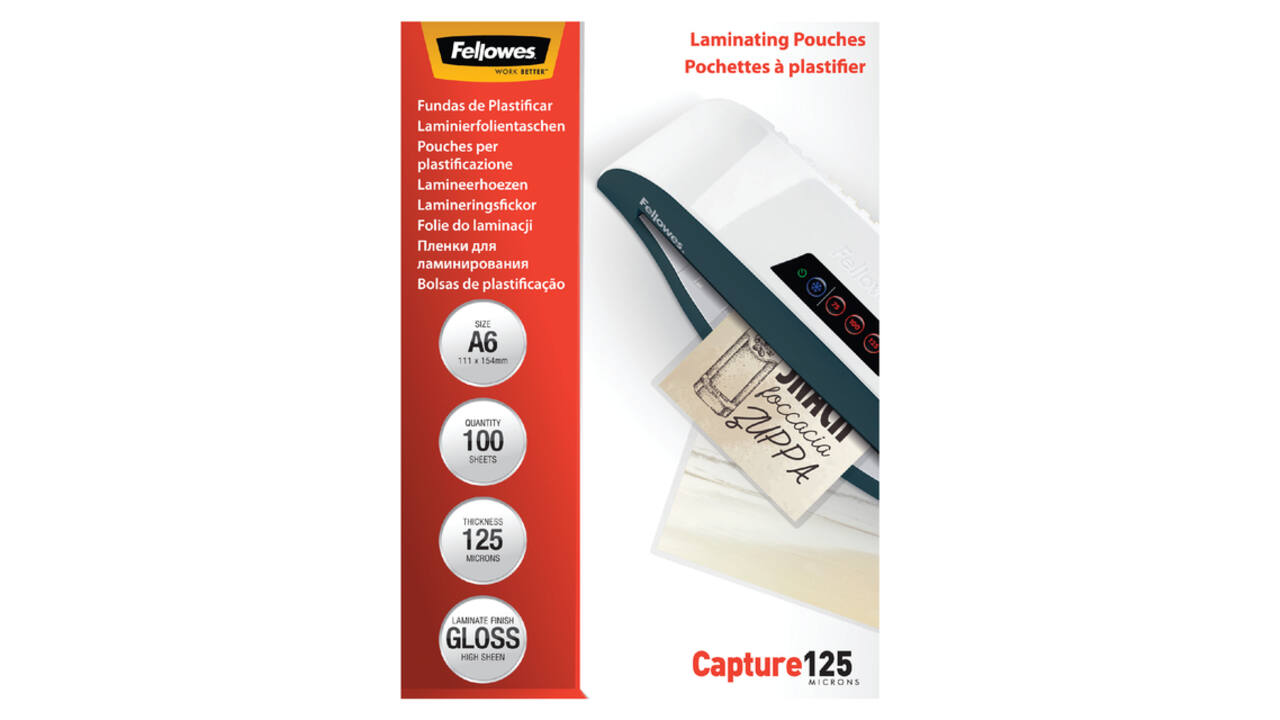 Lamineerhoes Fellowes A6 2x125micron glans 100 stuks