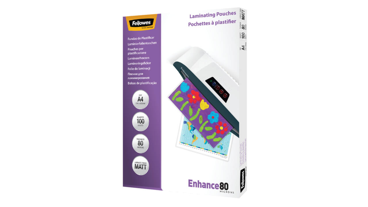 Lamineerhoes Fellowes A4 2x80micron mat 100 stuks