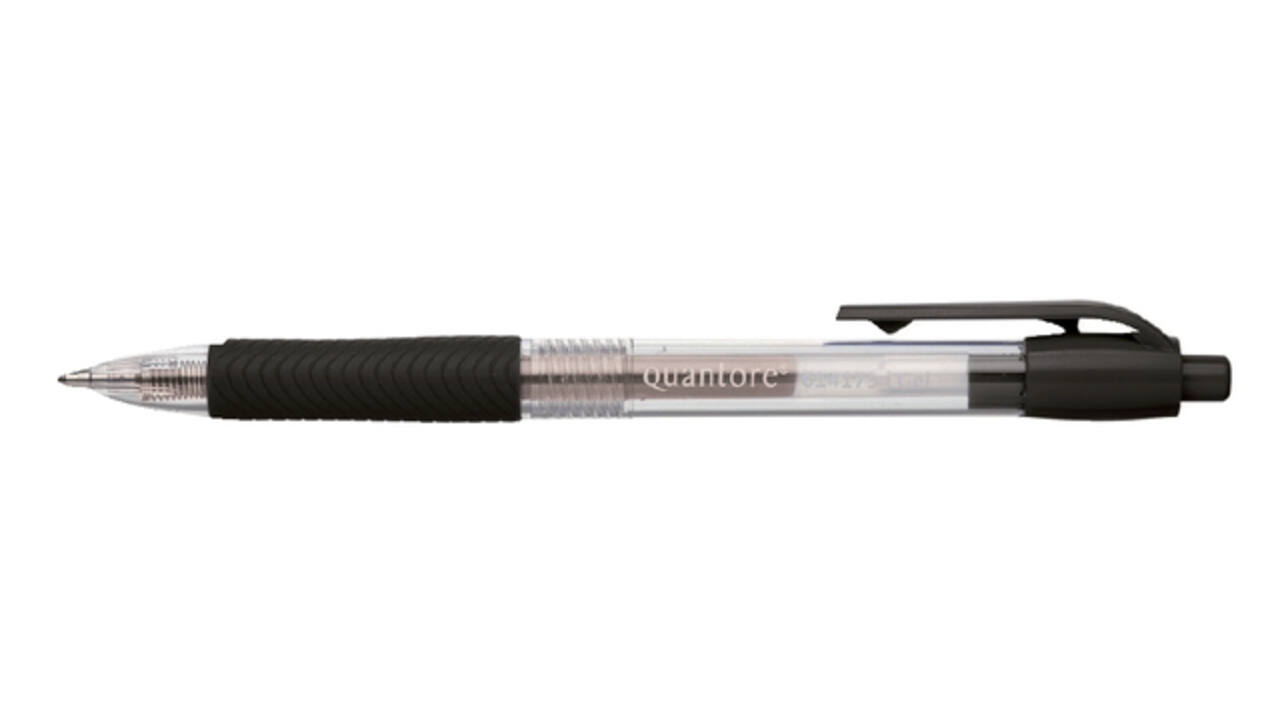 Gelschrijver Quantore gripdrukknop 0.7mm zwart