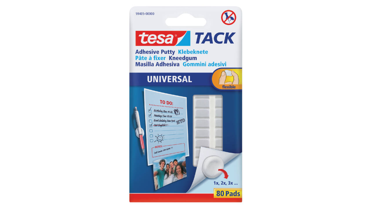 Kneedgum tesa® TACK Universal zelfklevend 80 pads