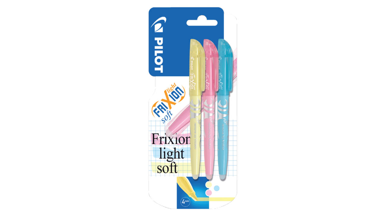 Markeerstift PILOT friXion light soft pastel assorti blister à 3 stuks