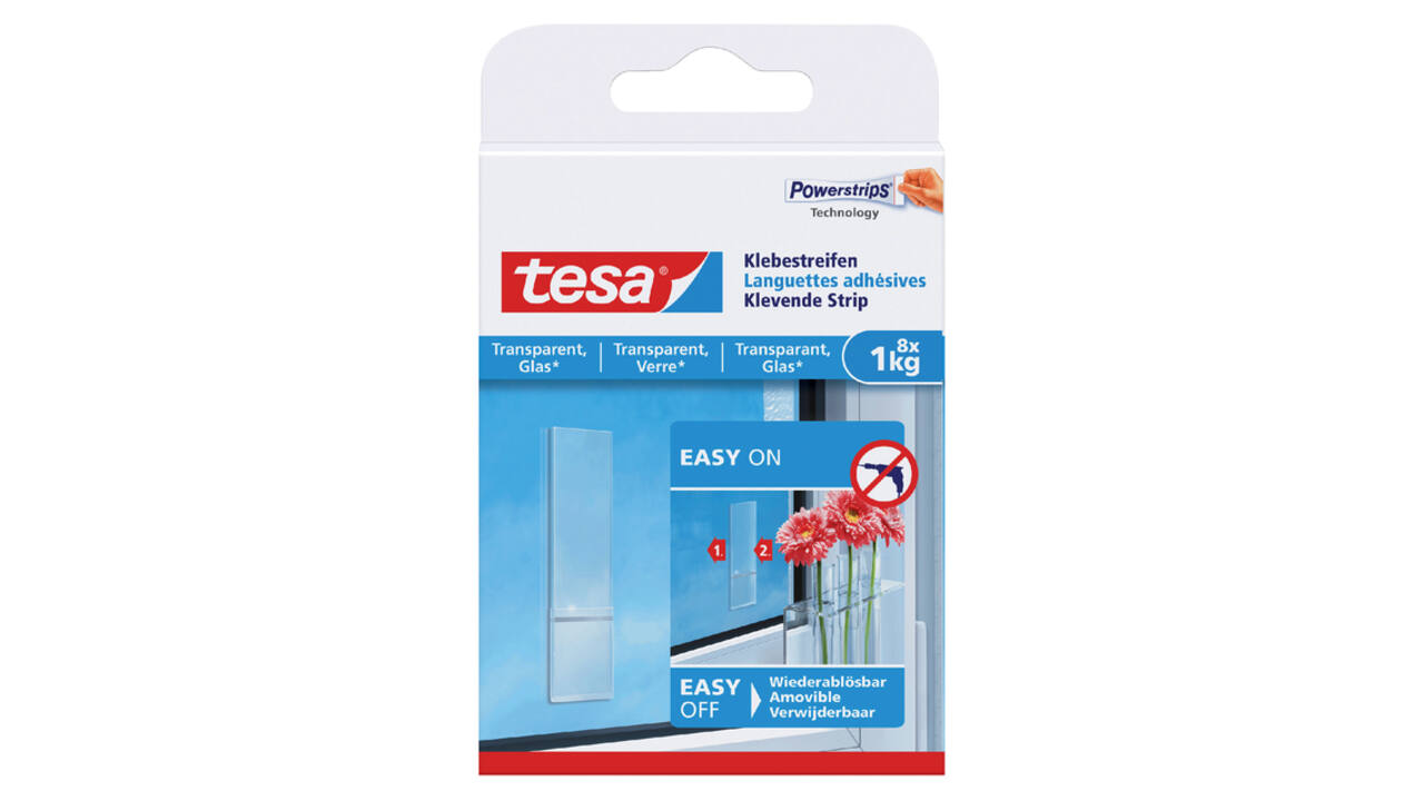 Kleefstrips tesa® dubbelzijdig transparant 1kg 8 stuks 8 stuks