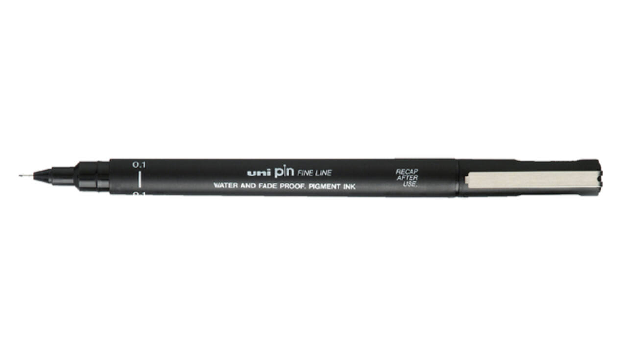 Fineliner Uni-ball Pin 0.1mm zwart