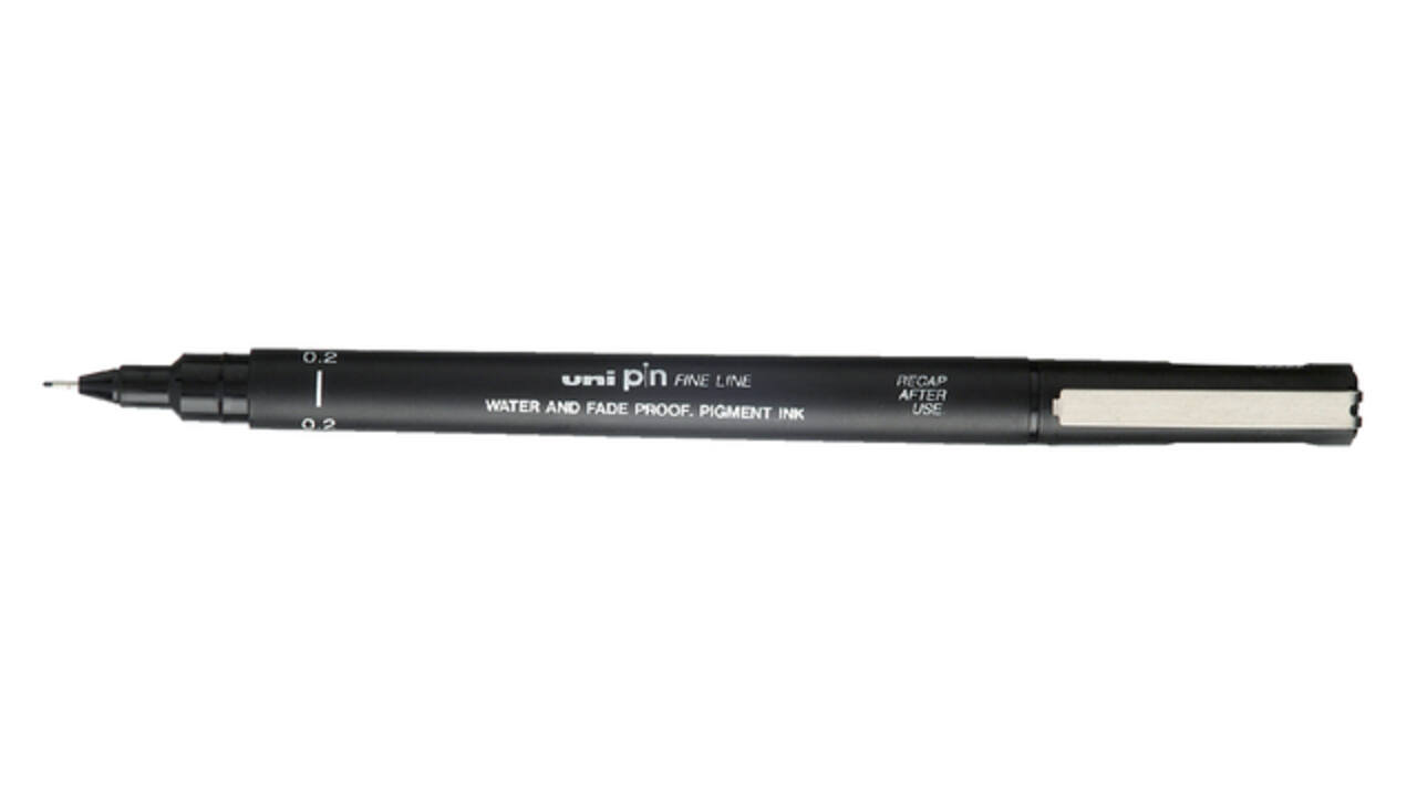 Fineliner Uni-ball Pin 0.2mm zwart