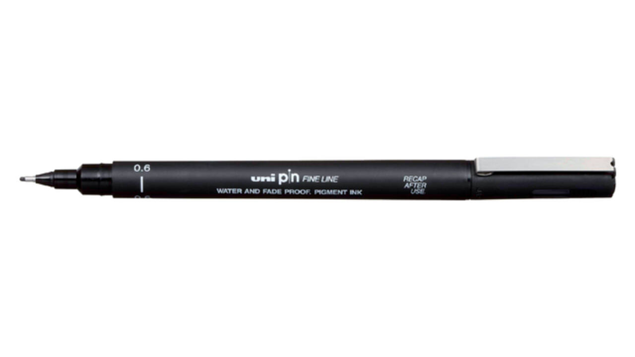 Fineliner Uni-ball Pin 0.6mm zwart