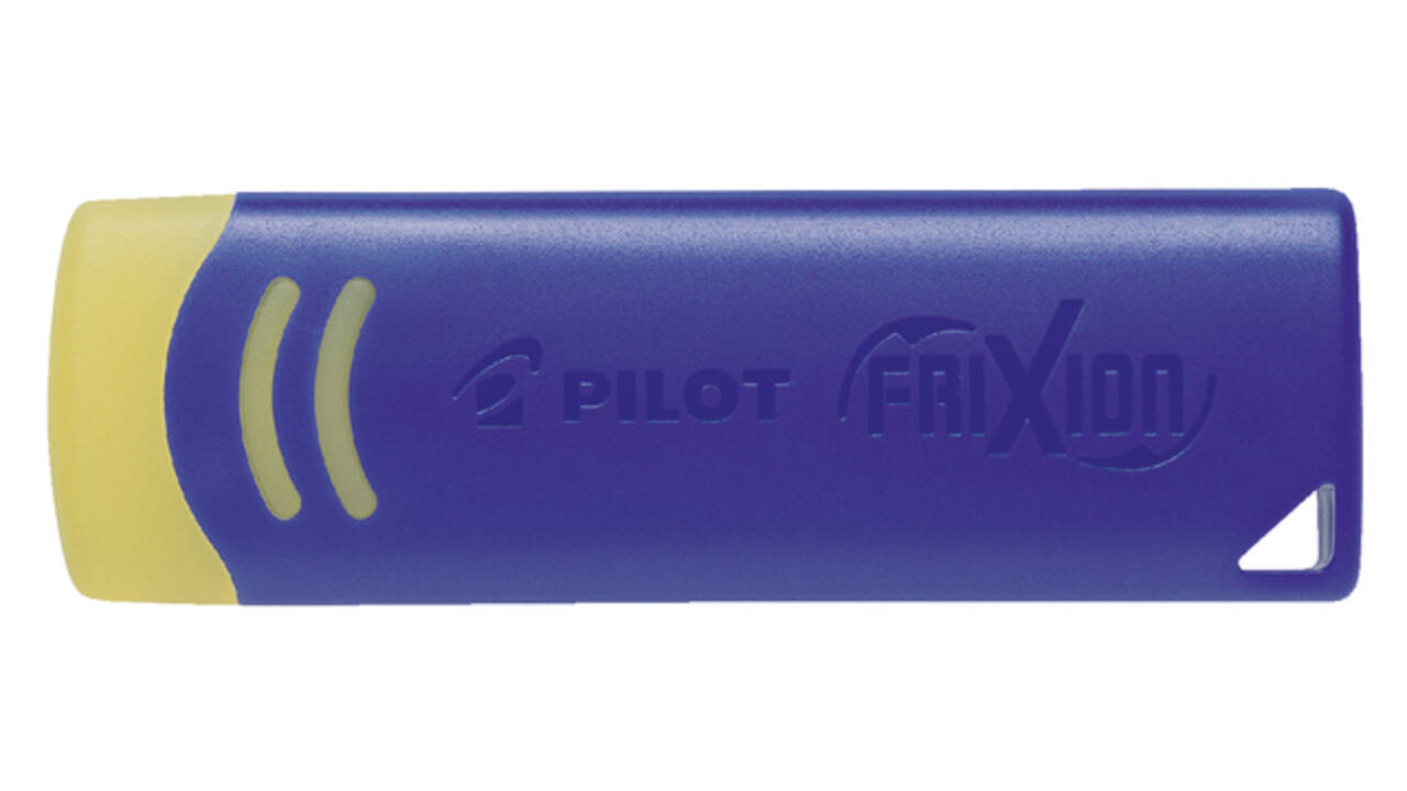 Gum Pilot  friXion geel met blauwe houder