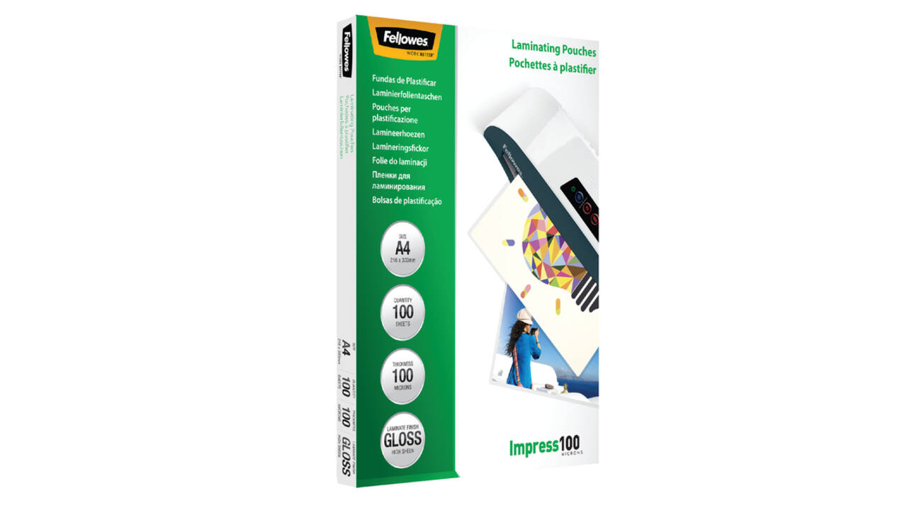 Lamineerhoes Fellowes A4 2x100micron glans 100 stuks